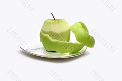Green apple and its peel