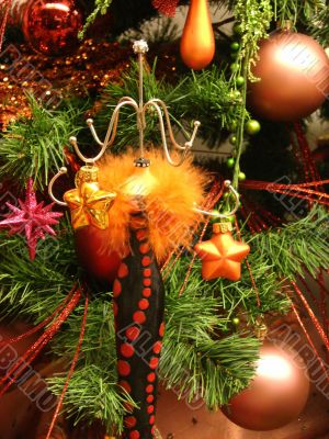 Christmas and New Year`s decorative ornaments