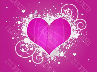 Pink Abstract Grunge Heart Design