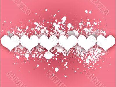 Pink Hearts Valentines Day Card