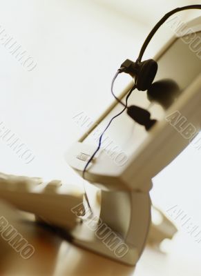 computer and earphone