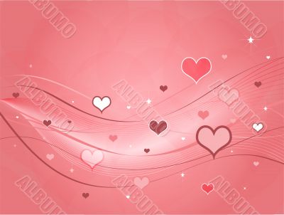 Pink Hearts Valentines Card