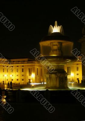 Fountain In Saint Peter`s Square, Rome, Italy