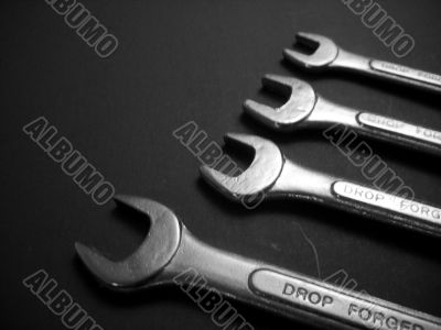 Open End Wrenches In Black and White