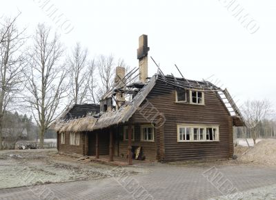 Fire disaster - roof of house