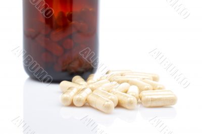 Capsules near the flask