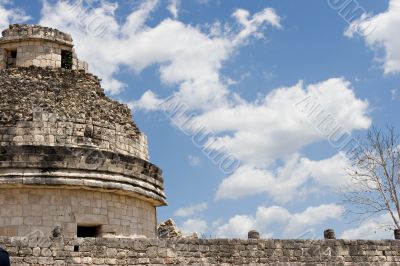 Ancient observatory in Chichen Itza. Fragment.