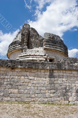 Ancient observatory in Chichen Itza. Wall