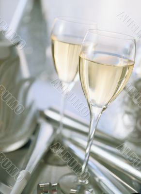 Two glasses of champaign