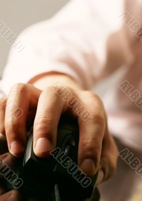 Hand with computer mouse