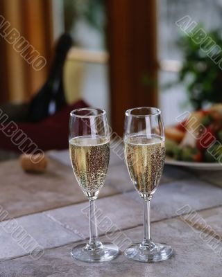Two glasses of champaign