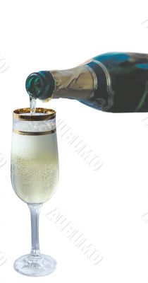 Champaign bottle and glass