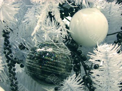 Christmas and New Year`s decorative ornaments