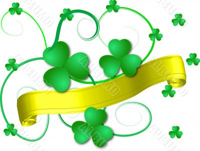 Shamrocks with banner