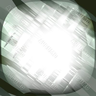 Abstract green light-centered background structure