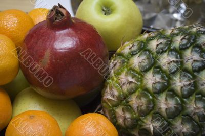 Macro close-up of tropical fruits