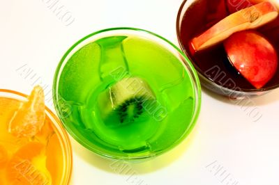 three jelly on white