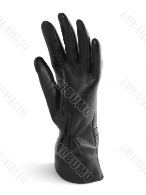 Black glove gesticulating