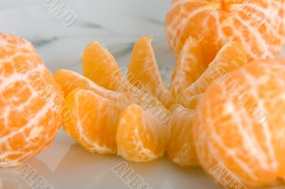 Peeled tangerines