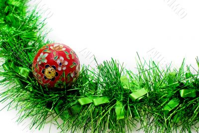 Christmas Time: Isolated Tinsel and Bauble