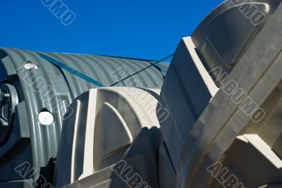 Poly Rainwater Tanks on the Back of a Truck, NSW, Australia