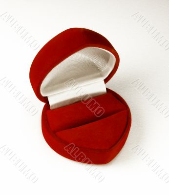 Red, velvet, gift box.