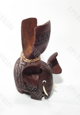 Brown wooden elephant