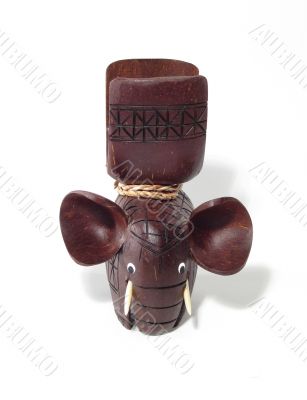 Brown wooden elephant