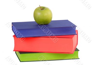 Apple with books