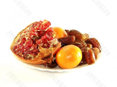 pomegranate tangerines dates