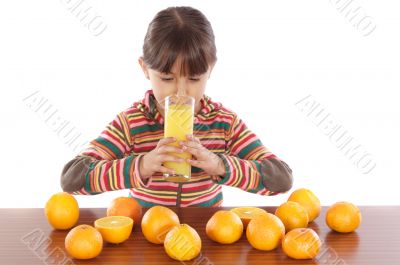 girl with oranges
