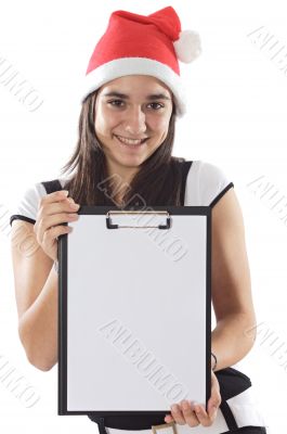 girl with Santa Claus hat