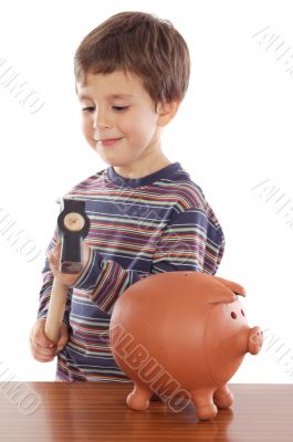 boy whit  money box