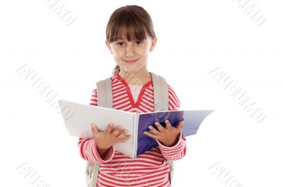 adorable girl studying