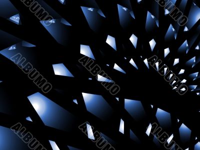 Fractal Abstract Background - Pieced blue