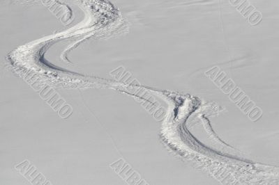 Ski tracks in the snow