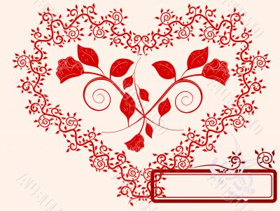 Heart and roses