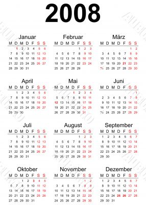 2008 calendar