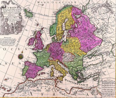 Old map of Europe