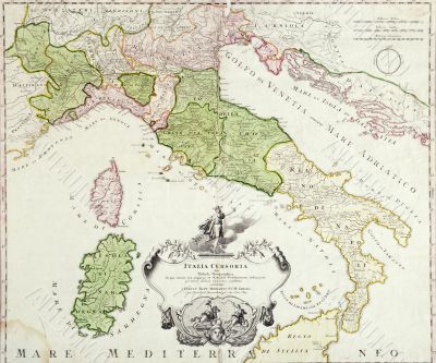 Old map of Italy