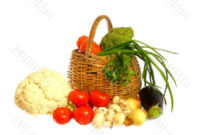 Vegetables and basket