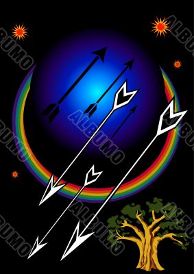 black and white arrows.