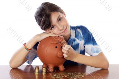 girl whit money box