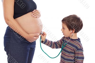 Boy with stethoscope