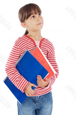 adorable girl studying