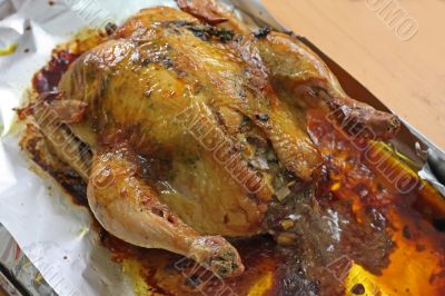 Whole roast chicken