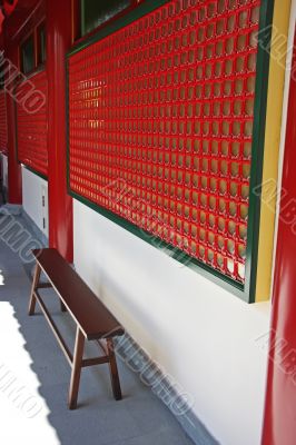 Chinese temple bench