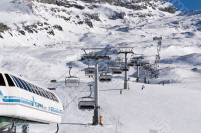 Station and a Chair ski lift