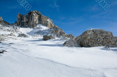 Cliffs and snow