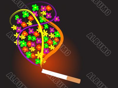 Cigarette with flowers